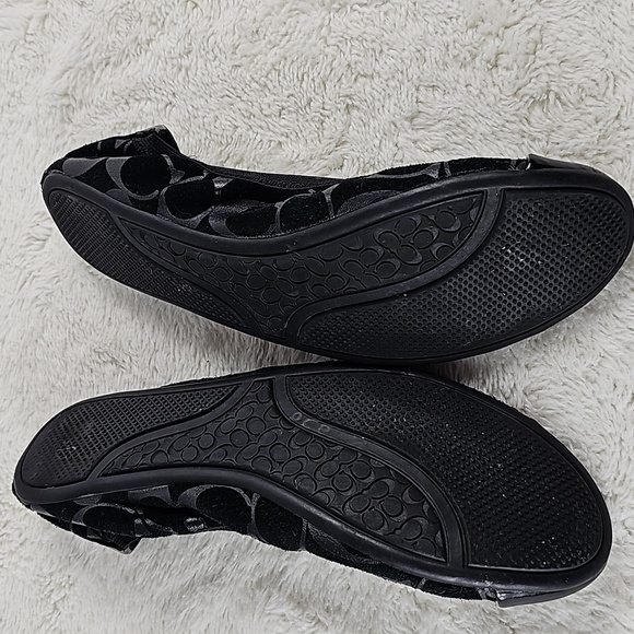 Coach Wenda monogram Black Ballet Flats Size 8 1/2B - Picture 3 of 6